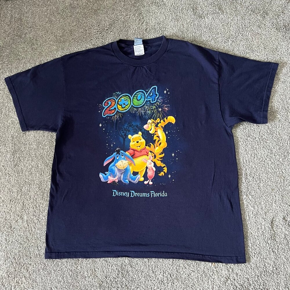 Vintage Disney shirt mens XL blue Dreams florida winnie the‎ pooh tigger y2k